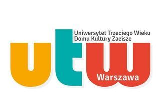 Logo UTW: żółte U, niebieskie małe T i czerwone małe W